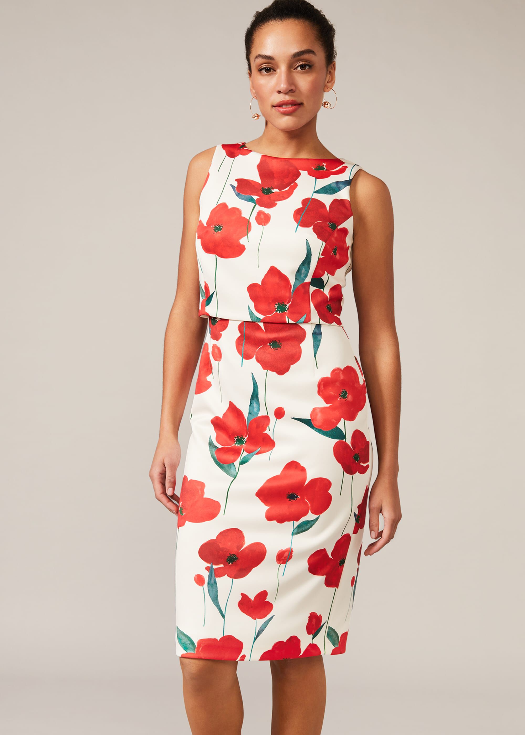 Lou-Poppy Floral Scuba Dress | Phase Eight